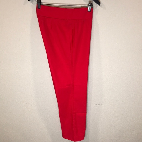 Ally NYC Red Techno Bootcut Capri Pants size 14 - Picture 9 of 11